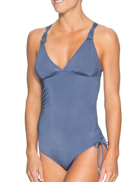 Athleta Womens Aqualuxe One Piece Size L - Storm Blue