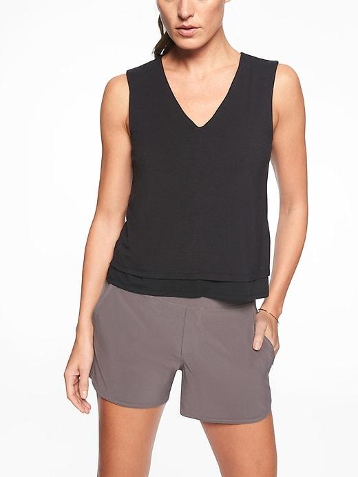 Athleta Womens Essence Double Layer Tank Black Size 2x