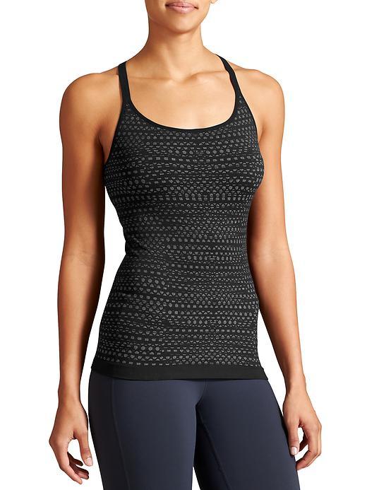 Athleta Womens Up-tempo Switch It Up Tank Size L - Black/silver Shimmer