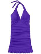 Athleta Womens Shirrendipity Halter Swim Dress Size S - Electric Purple