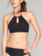 Athleta Womens High Neck Keyhole Bikini Size S - Black