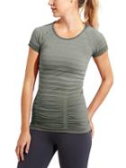 Athleta Womens Gradient Stripe Fastest Track Tee Size L - Jasper Green