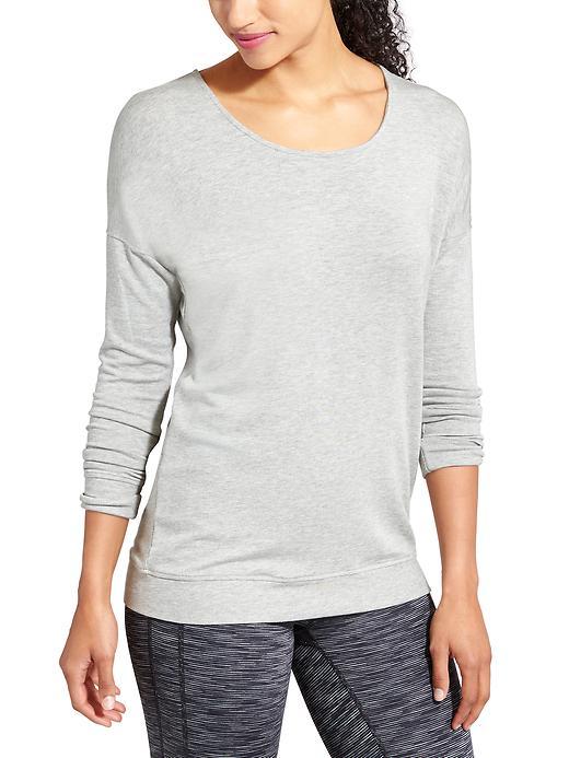Athleta Womens Crossback Cya Sweatshirt Size L - Light Grey Heather
