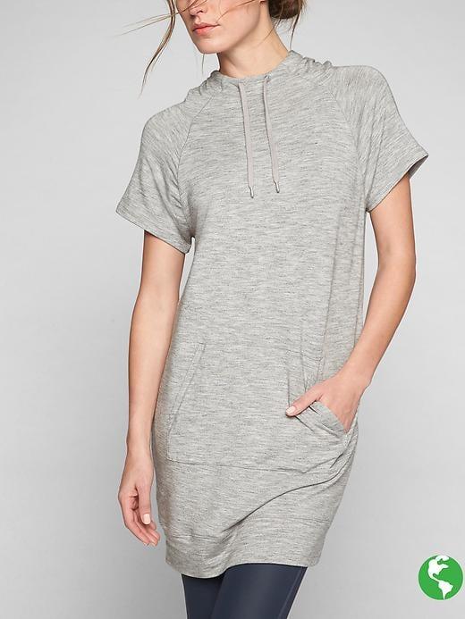 Athleta Womens Coaster Short Sleeve Sweatshirt Dress Size S - Marl Grey Heather