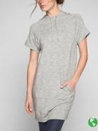 Athleta Womens Coaster Short Sleeve Sweatshirt Dress Size S - Marl Grey Heather