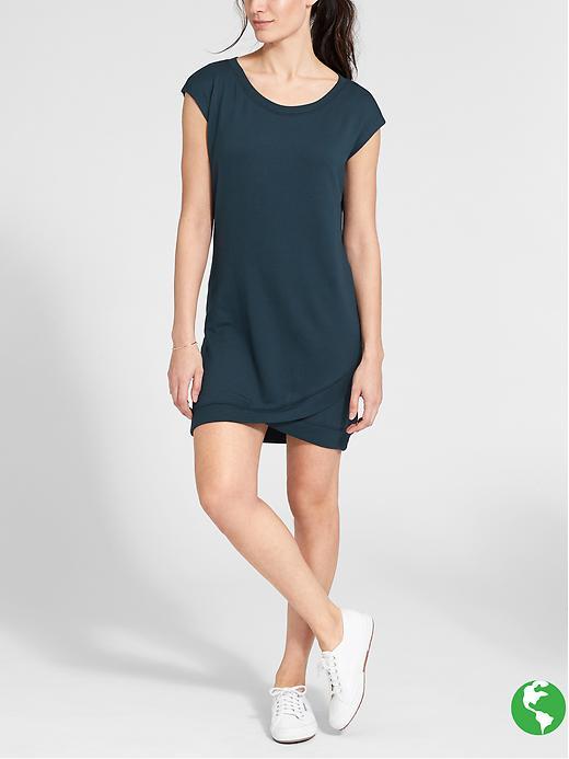 Athleta Womens Short Sleeve Criss Cross Dress Size S Tall - Abyss