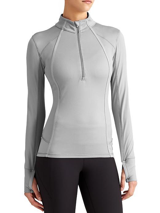 Athleta Womens Plush Tech Half Zip 3.0 Size L Tall - Slate Grey