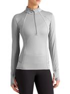 Athleta Womens Plush Tech Half Zip 3.0 Size L Tall - Slate Grey