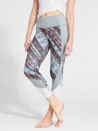 Athleta Womens Nomad Salutation Mesh Capri Size L Tall - Grey Heather