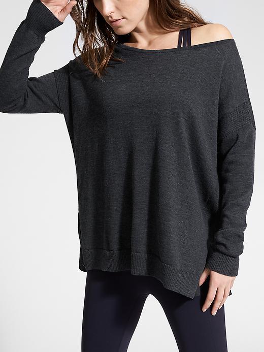Athleta Womens Easy Pullover Size L - Charcoal Heather