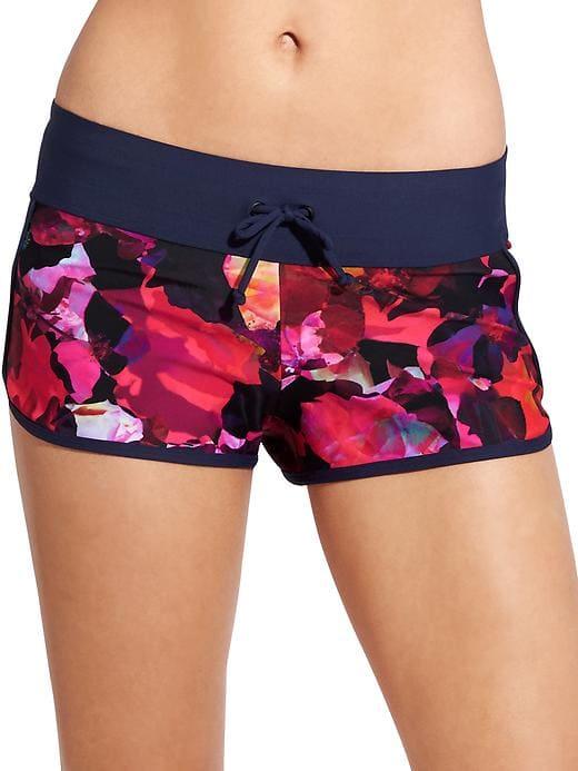 Athleta Womens Red Mystique Floral Kata Short Saffron Red Size Xl