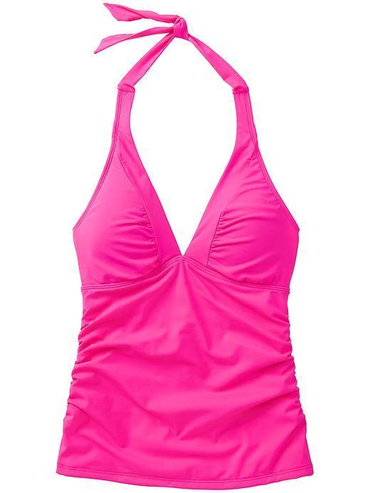 Athleta Womens Shirrendipity Halter Tankini Size M Tall - Brilliant Magenta