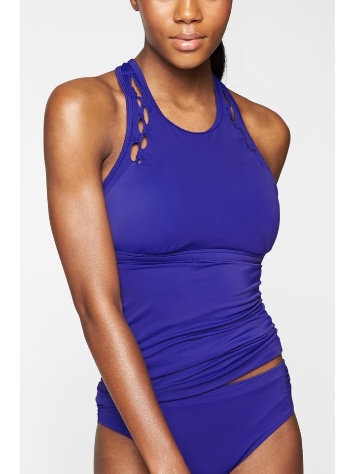 High Neck Bra Cup Loop Tankini Top