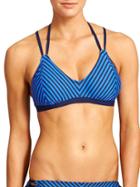 Athleta Womens Stripe Avila Bikini Size M - Dress Blue Stripe