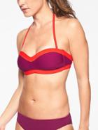 Athleta Womens Makaha Molded Bandeau Top Exotic Fuchsia/ On Fire Size Xl