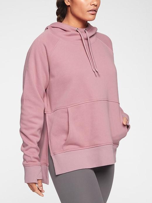 Athleta Womens Cozy Karma Longer Hoodie Sugarplum Mauve Size S