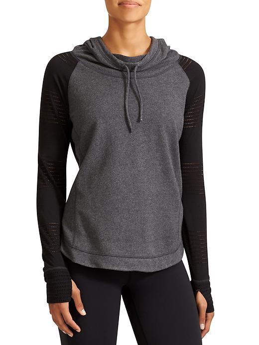 Athleta Womens Limitless Hoodie Size L - Charcoal Heather/black