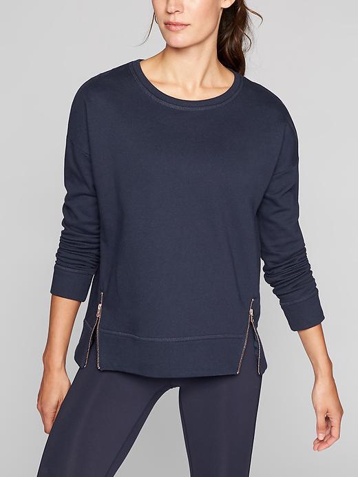 Athleta Womens Cityscape Sweatshirt Size M Tall - Navy