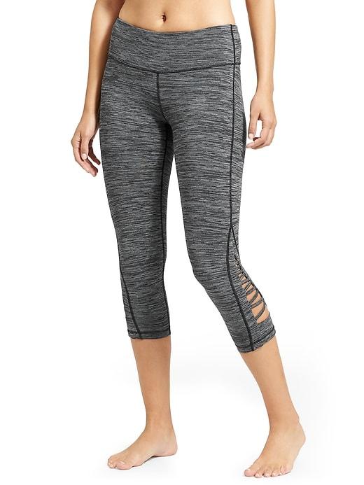 Athleta Womens Spacedye Criss Cross Chaturanga Capri Black Size Xl