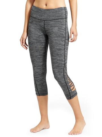 Athleta Womens Spacedye Criss Cross Chaturanga Capri Black Size Xl