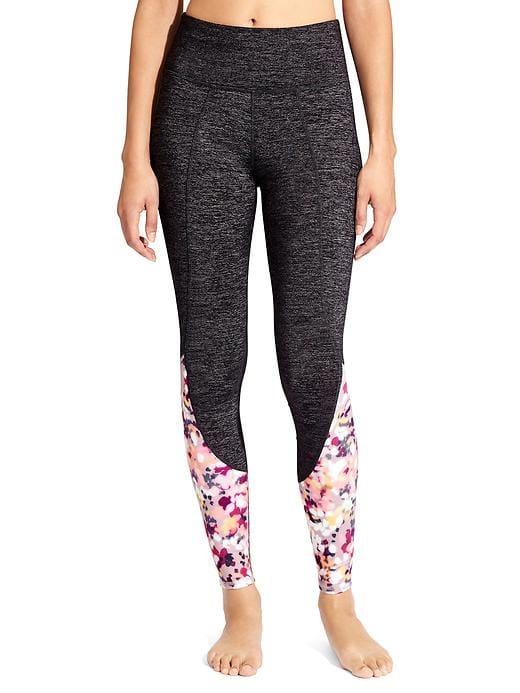 Athleta Womens High Rise Petal Chaturanga Flow Tight Size M Tall - Black
