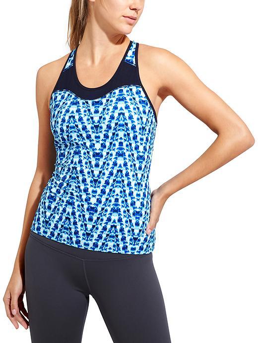 Athleta Womens Tie Dye Spiral Tank Size L - Navy