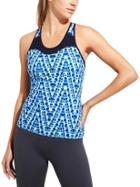 Athleta Womens Tie Dye Spiral Tank Size L - Navy