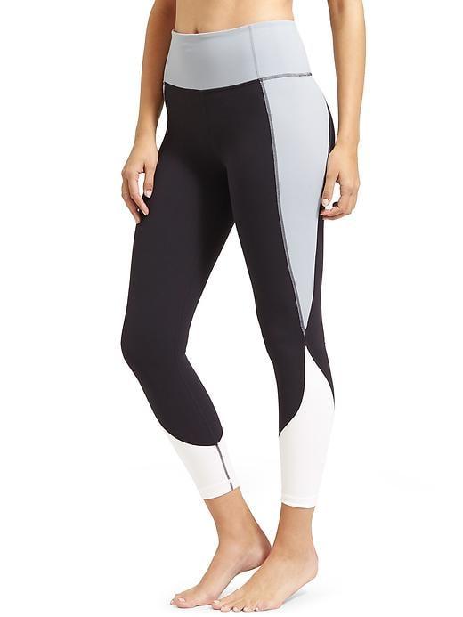 Athleta Womens Colorblock Salutation 7/8 Ankle Tight Size L Tall - Black