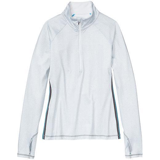 Athleta Sierra Thermal Herringbone Half Zip - White Herringbone