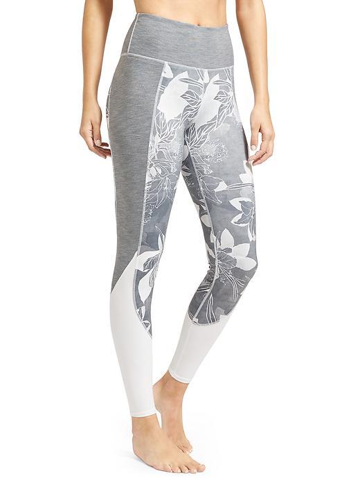 Athleta Womens High Rise Tropical Flow Chaturanga Tight Size L Tall - Cobblestone Grey Heather
