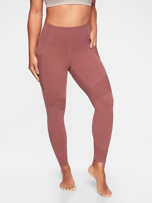Athleta Womens Stash Pocket Moto Tight Havana Brown Size S