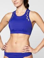 Athleta Womens High Neck Loop Bikini Top Sapphire Size 40d/dd