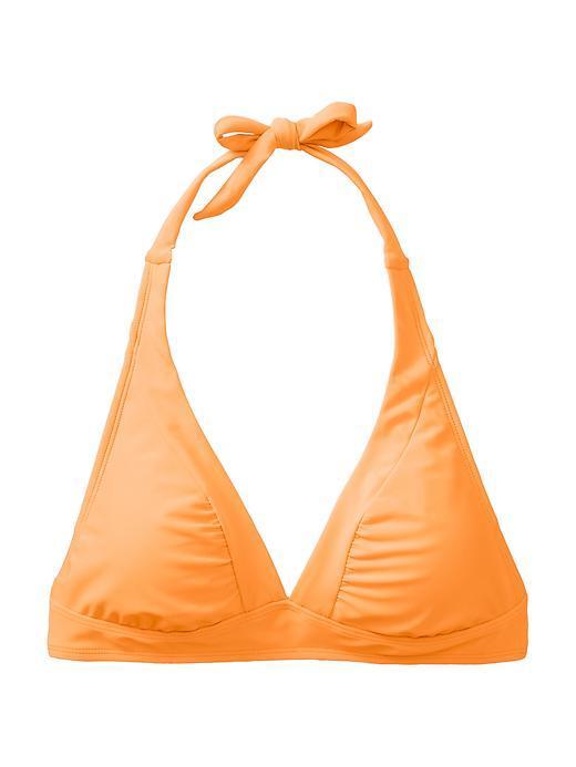 Athleta Womens Shirrendipity Halter Bikini Top Size L - Orange Sherbet