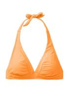 Athleta Womens Shirrendipity Halter Bikini Top Size L - Orange Sherbet