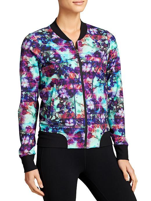 Athleta Womens Floral Fade Bombtastic Jacket Size L - Floral Fade