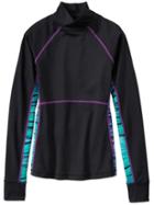 Athleta Womens Zanzibar Cutback Rashguard Size Xxs - Black/ Zanzibar Poseidon Blue Wave