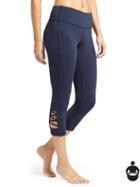 Athleta Womens Spacedye Criss Cross Chaturanga Capri Size S Tall - Navy