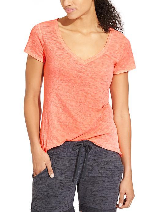 Athleta Womens Daily Tee Size S Petite - Melon Shock