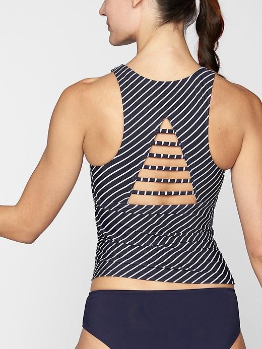 Athleta Womens Offshore Tankini Top Dress Blue/ White Size S