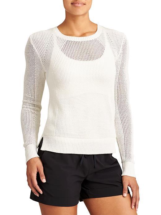 Athleta Womens Mesh Pullover Size L - Bright White