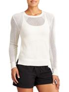 Athleta Womens Mesh Pullover Size L - Bright White