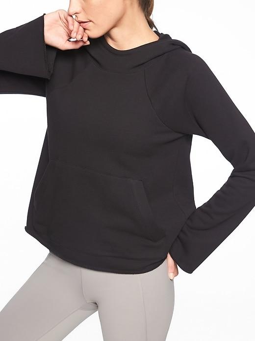 Athleta Womens French Terry Pique Hoodie Black Size Xxs