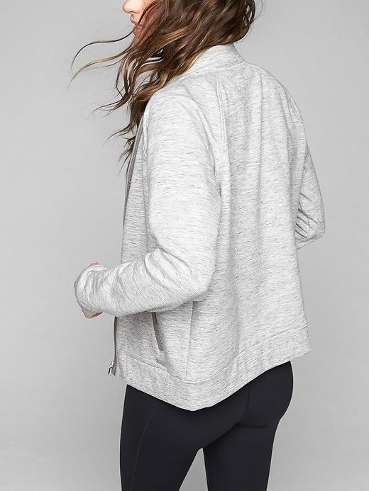 Athleta Womens Stronger Bomber Size 2x Plus - Grey Heather