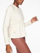 Athleta Womens Studio Cinch Sweatshirt Chantilly Cream Size Xxs