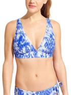 Athleta Womens Grenada Bikini Size L - Blue Tie Dye
