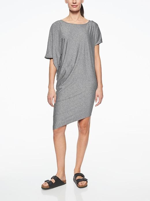 Athleta Womens Heathered Sunlover Hilo Upf Dress Grey Heather Size M