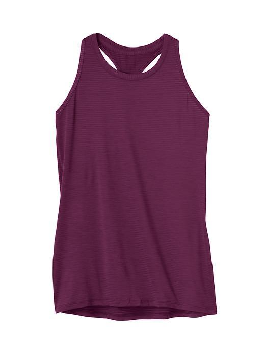Athleta Womens High Neck Shadow Stripe Chi Tank Size L Tall - California Plum