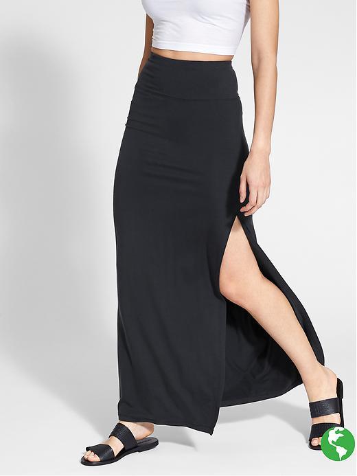 Athleta Womens Marina Maxi Skirt Size L - Black