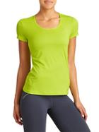 Athleta Womens Shadow Stripe Chi Tee Size 1x Plus - Sour Apple