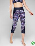 Athleta Womens Colorblock Tri-ssential Swim Capri Size L - Black